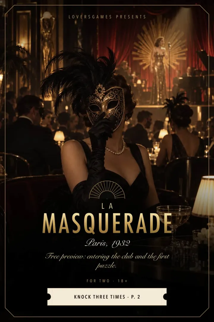 Cover of La Masquerade: a woman with a Venetian mask in an Art Deco cabaret, Paris 1932
