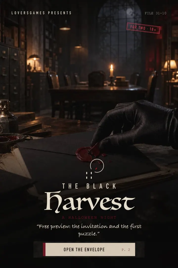 Cover of La Récolte Noire: a gloved hand breaks the wax seal of a black envelope